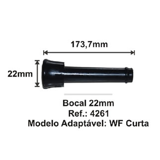 Teteira de Borracha - Bocal 22mm - WF Curta